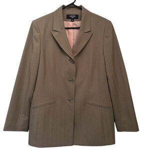 NWT Jones Wear tan pinstripe lined blazer sz 14